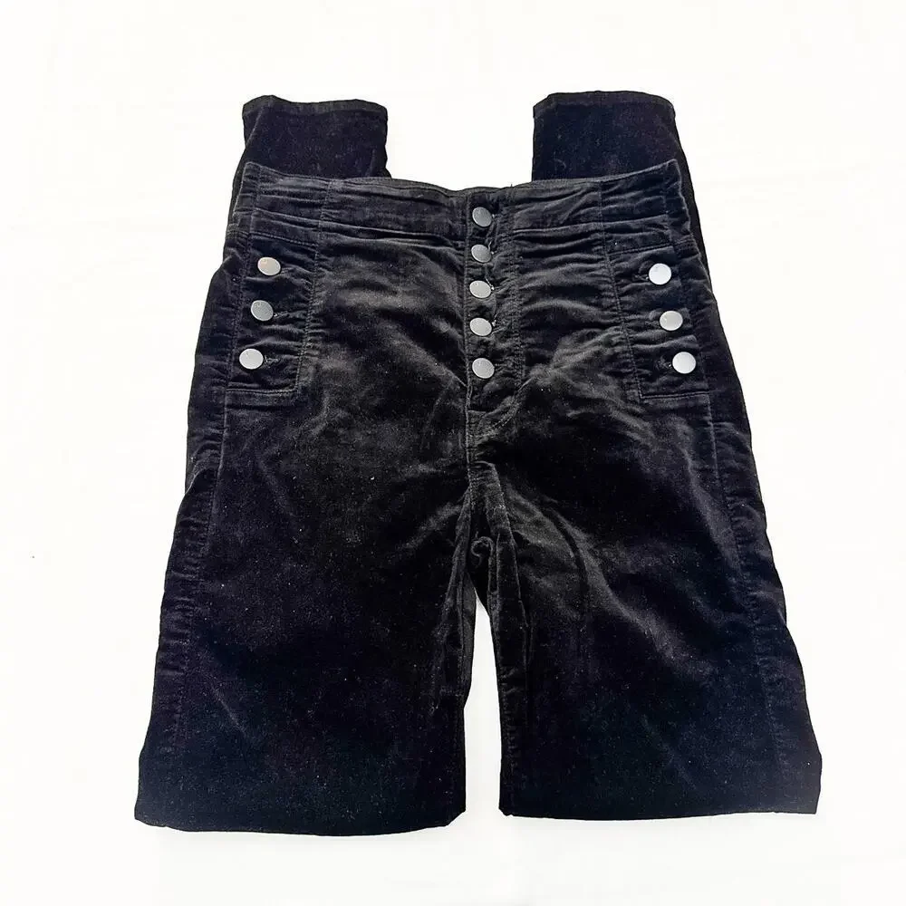 J. Brand Natasha Suede Textured Skinny Black Jeans Size 26 JB001041